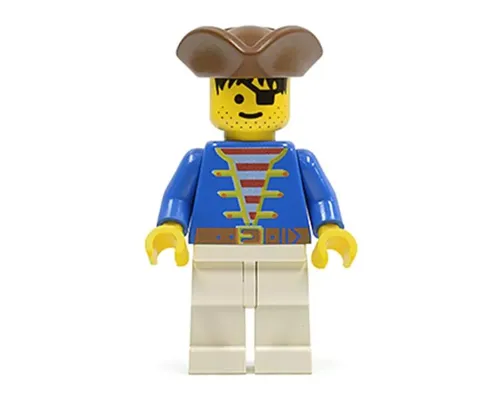 Pirate Blue Jacket, White Legs, Brown Pirate Triangle Hat Image