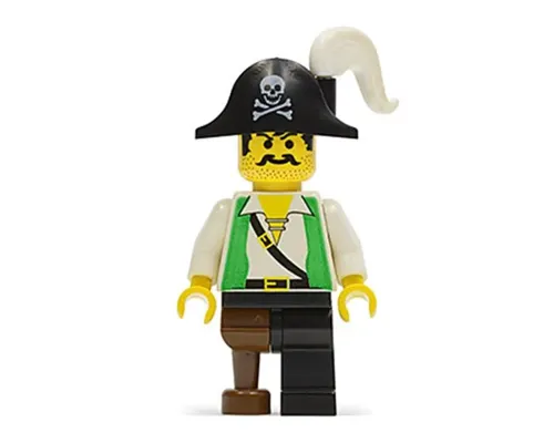 Pirate Green Vest, Black Leg with Pegleg, Black Pirate Hat with Skull Image