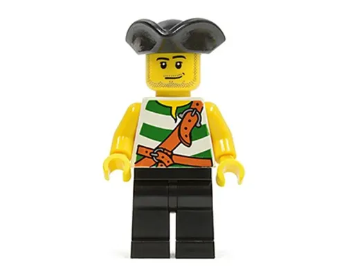 Pirate Green / White Stripes, Black Legs, Tricorne Hat Image