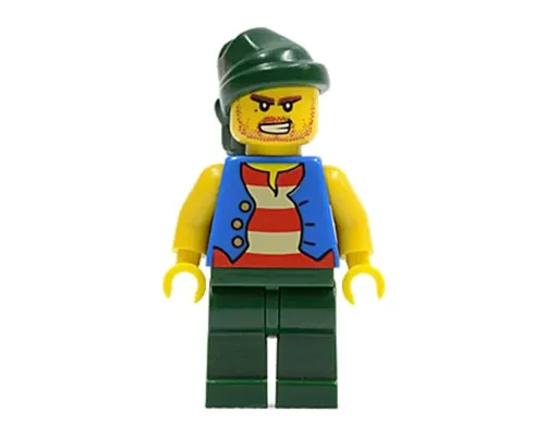 Pirate Blue Vest, Dark Green Legs, Dark Green Bandana, Bared Teeth (Tic Tac Toe) Image