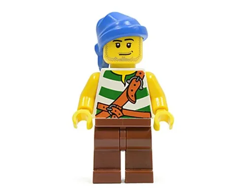 Pirate Green / White Stripes, Reddish Brown Legs, Blue Bandana Image