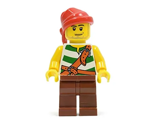 Pirate Green / White Stripes, Reddish Brown Legs, Red Bandana Image