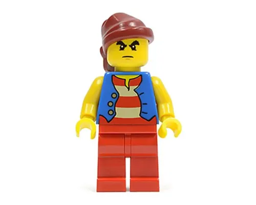 Pirate Blue Vest, Red Legs, Dark Red Bandana, Bushy Eyebrows Image