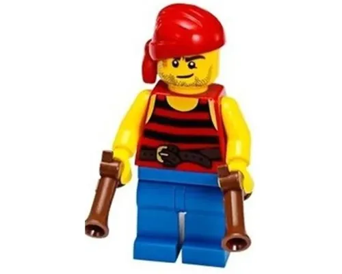 Pirate 3 - Black and Red Stripes, Blue Legs, Scar Image