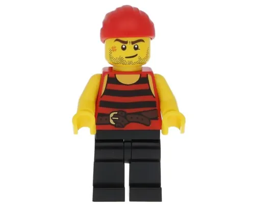 Pirate 6 - Black and Red Stripes, Black Legs, Scar Image