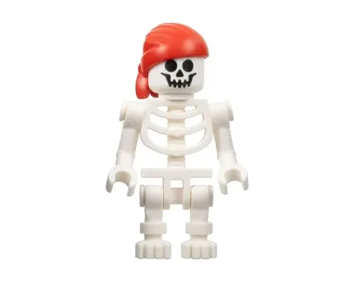 Skeleton - Standard Skull, Bent Arms Vertical Grip, Red Bandana with Double Tail in Back Image