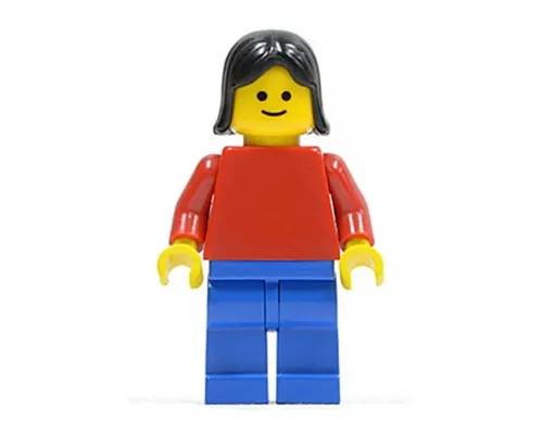 Plain Red Torso with Red Arms, Blue Legs, Black Female Hair Image