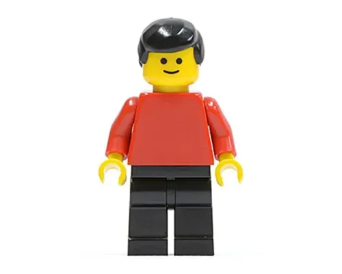 Plain Red Torso with Red Arms, Black Legs, Black Male Hair Image