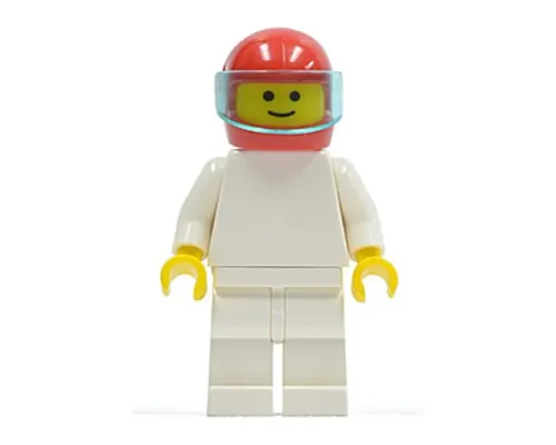 Plain White Torso with White Arms, White Legs, Red Helmet Image