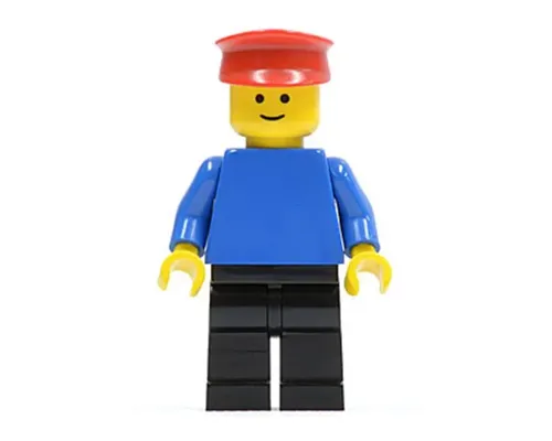 Plain Blue Torso with Blue Arms, Black Legs, Red Hat Image