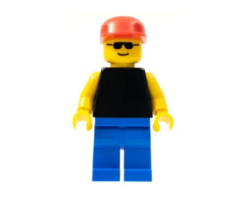 Plain Black Torso with Yellow Arms, Blue Legs, Sunglasses, Red Cap Image