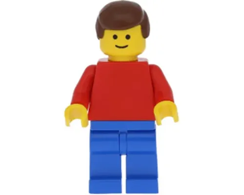 Plain Red Torso with Red Arms, Blue Legs, Brown Male Hair Image