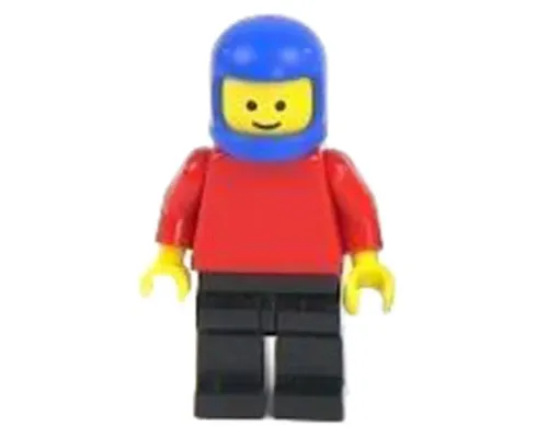 Plain Red Torso with Red Arms, Black Legs, Blue Classic Helmet Image