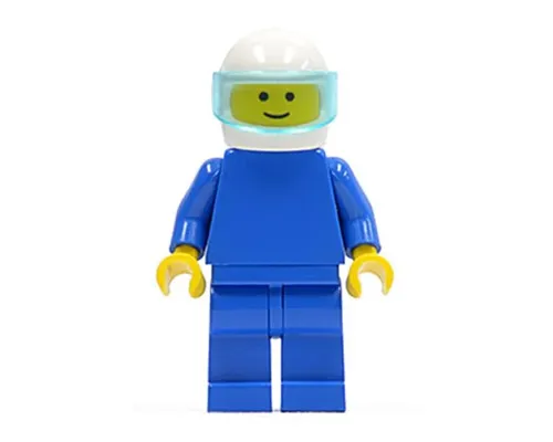 Plain Blue Torso with Blue Arms, Blue Legs, White Helmet, Trans-Light Blue Visor Image