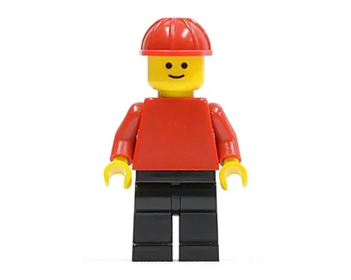 Plain Red Torso with Red Arms, Black Legs, Red Construction Helmet Image