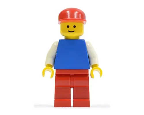 Plain Blue Torso with White Arms, Red Legs, Red Cap Image