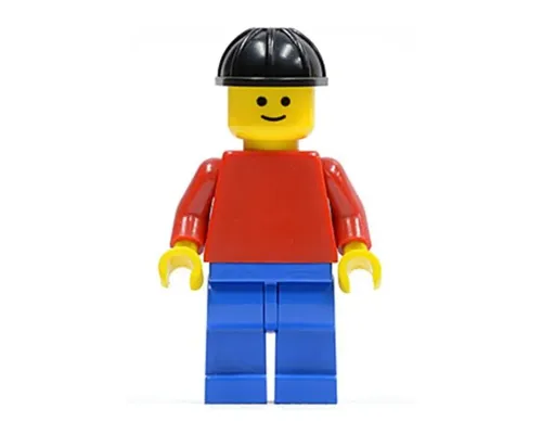 Plain Red Torso with Red Arms, Blue Legs, Black Construction Helmet Image