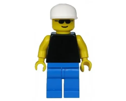 Plain Black Torso with Yellow Arms, Blue Legs, Sunglasses, White Cap Image