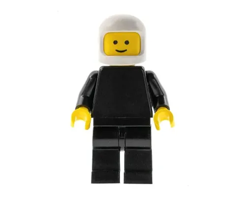 Plain Black Torso with Black Arms, Black Legs, White Classic Helmet Image