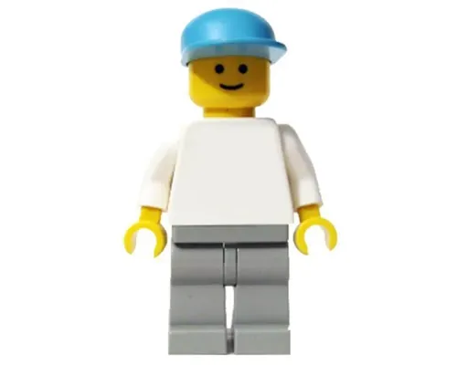 Plain White Torso with White Arms, Light Gray Legs, Maersk Blue Cap Image