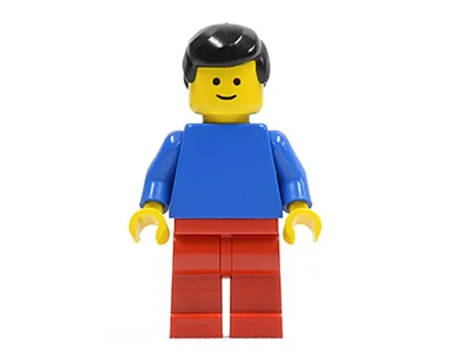 Plain Blue Torso with Blue Arms, Red Legs, Black Male Hair Image