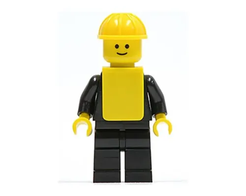 Plain Black Torso with Black Arms, Black Legs, Yellow Construction Helmet, Yellow Vest Image