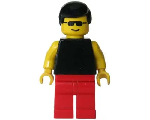 Plain Black Torso with Yellow Arms, Red Legs, Sunglasses, Red Cap, Life Jacket Image