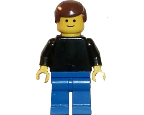 Plain Black Torso with Black Arms, Blue Legs, Brown Male Hair Image