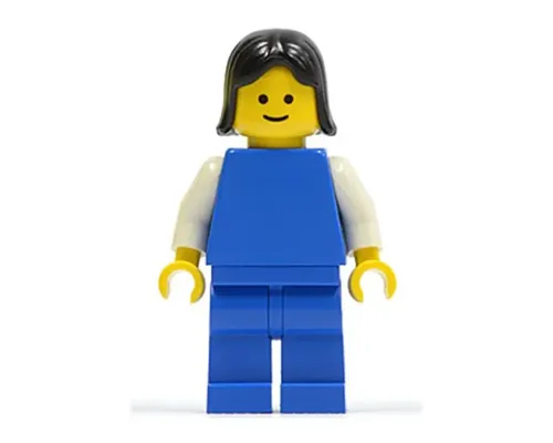 Plain Blue Torso with White Arms, Blue Legs, Black Female Hair Image