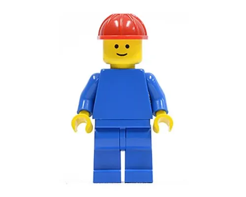 Plain Blue Torso with Blue Arms, Blue Legs, Red Construction Helmet Image