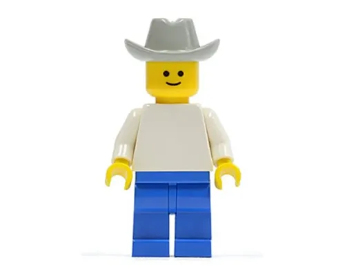 Plain White Torso with White Arms, Blue Legs, Light Gray Cowboy Hat Image