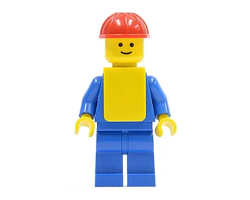 Plain Blue Torso with Blue Arms, Blue Legs, Red Construction Helmet, Yellow Vest Image