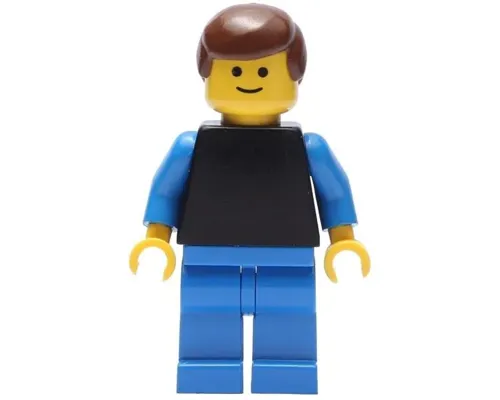 Plain Black Torso with Blue Arms, Blue Legs, Brown Male Hair Image