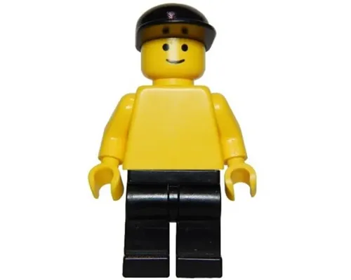 Plain Yellow Torso with Yellow Arms, Black Legs, Light Gray Cap Image