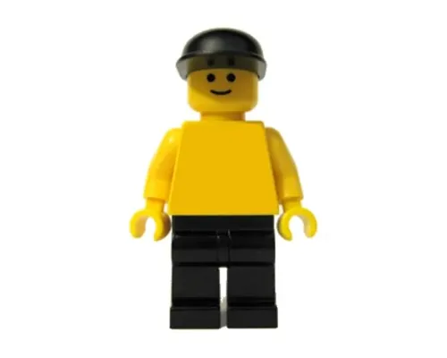 Plain Yellow Torso with Yellow Arms, Black Legs, Black Cap Image