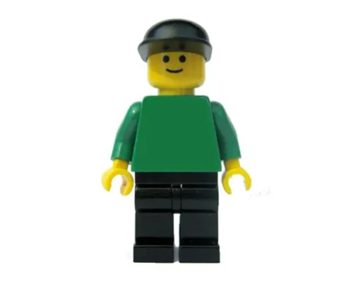 Plain Green Torso with Green Arms, Black Legs, Black Cap Image