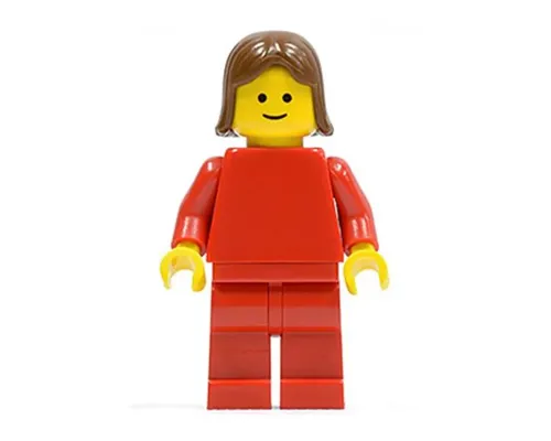 Plain Red Torso with Red Arms, Red Legs, Brown Female Hair Image