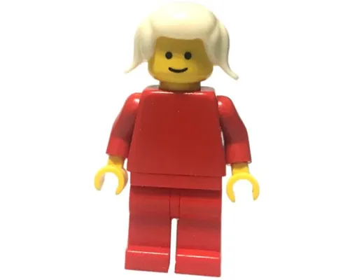 Plain Red Torso with Red Arms, Red Legs, White Pigtails Hair Image