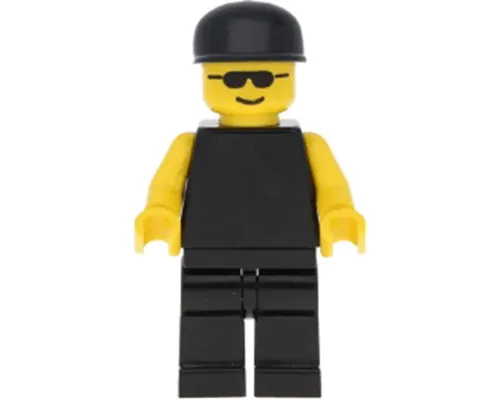 Plain Black Torso with Yellow Arms, Black Legs, Sunglasses, Black Cap Image