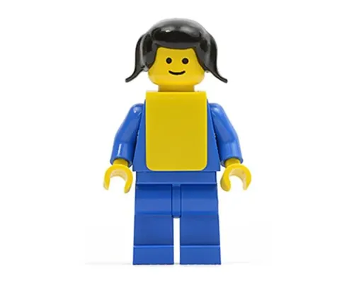 Plain Blue Torso with Blue Arms, Blue Legs, Black Pigtails Hair, Yellow Vest Image