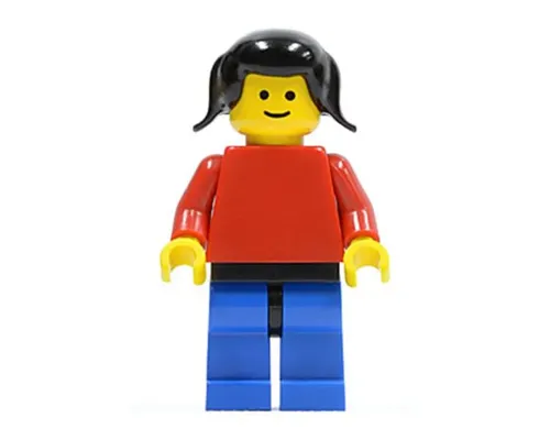 Plain Red Torso with Red Arms, Blue Legs with Black Hips, Black Pigtails Hair Image