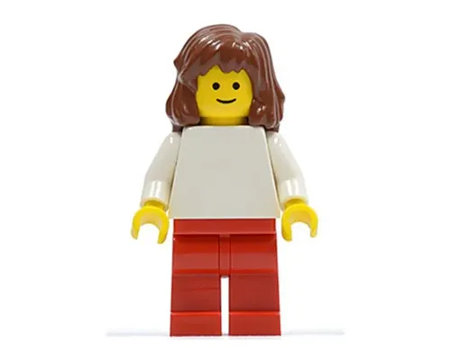 Plain White Torso with White Arms, Red Legs, Reddish Brown Mid-Length Female Hair Image