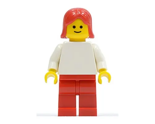 Plain White Torso with White Arms, Red Legs, Red Female Hair Image