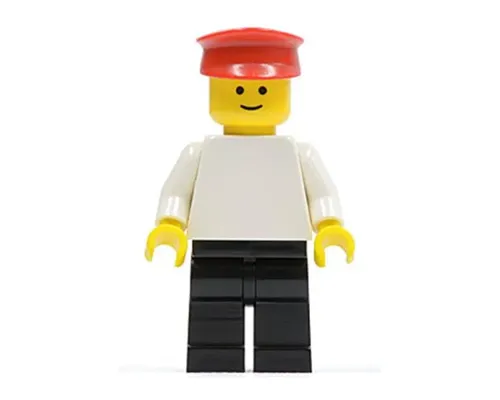 Plain White Torso with White Arms, Black Legs, Red Hat Image