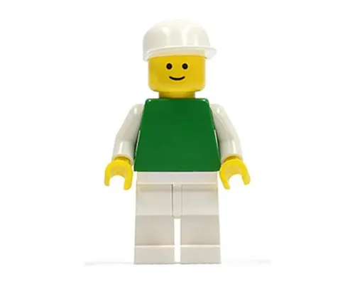 Plain Green Torso with White Arms, White Legs, White Cap Image