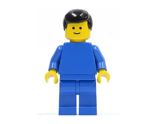 Plain Blue Torso with Blue Arms, Blue Legs, Black Male Hair Image