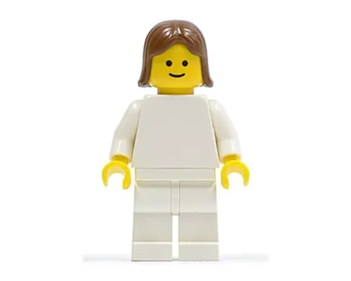 Plain White Torso with White Arms, White Legs, Brown Female Hair Image