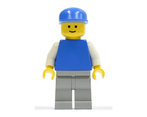 Plain Blue Torso with White Arms, Light Gray Legs, Blue Cap Image