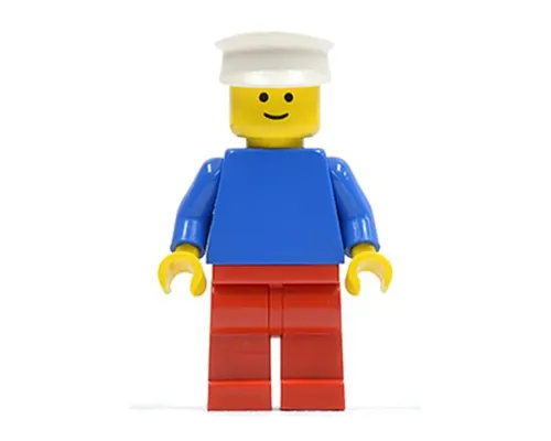 Plain Blue Torso with Blue Arms, Red Legs, White Hat Image