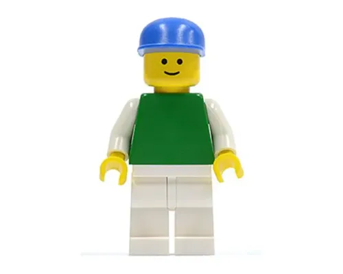 Plain Green Torso with White Arms, White Legs, Blue Cap Image